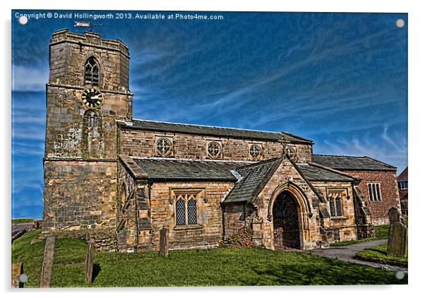 Bempton Church Acrylic by David Hollingworth