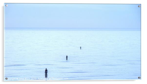 Three Gormley Statues Acrylic by John Wain