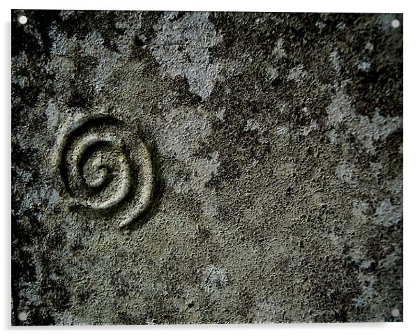 stone spiral Acrylic by Heather Newton