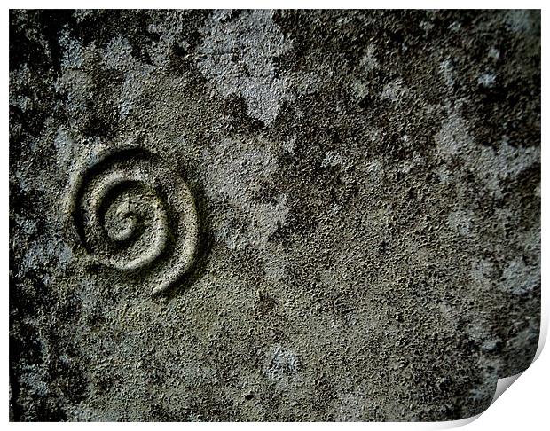 stone spiral Print by Heather Newton