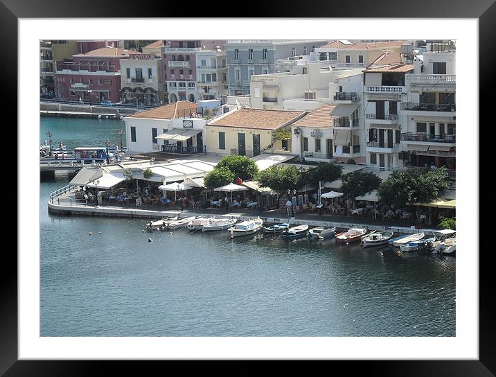 The Harbour at Agios Nikolaos Framed Mounted Print by Rodney Leith
