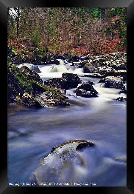 Perthshire Waterfall at The Hermitage Framed Print by Andy Anderson