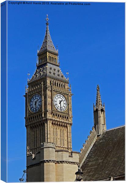 The Elizabeth Tower Canvas Print by Avril Harris