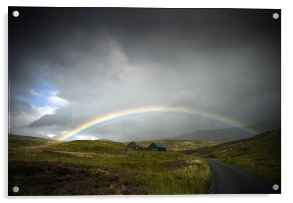 Rainbow on Glen Lyon Acrylic by Ian Potter