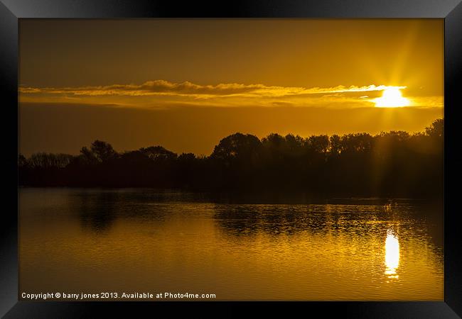 Abberton Reservoir, Sunrise Framed Print by barry jones
