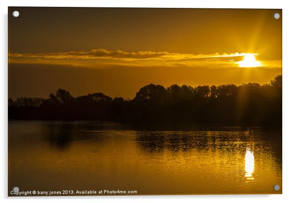 Abberton Reservoir, Sunrise Acrylic by barry jones