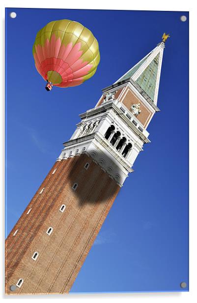 Balloon over Venice Acrylic by Peter Cope