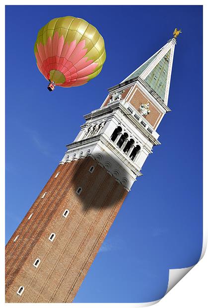 Balloon over Venice Print by Peter Cope