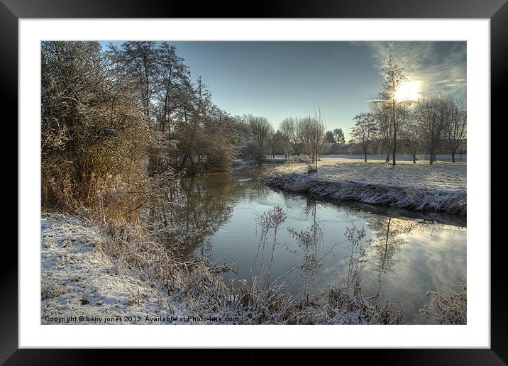 Winter at the river colne. Framed Mounted Print by barry jones