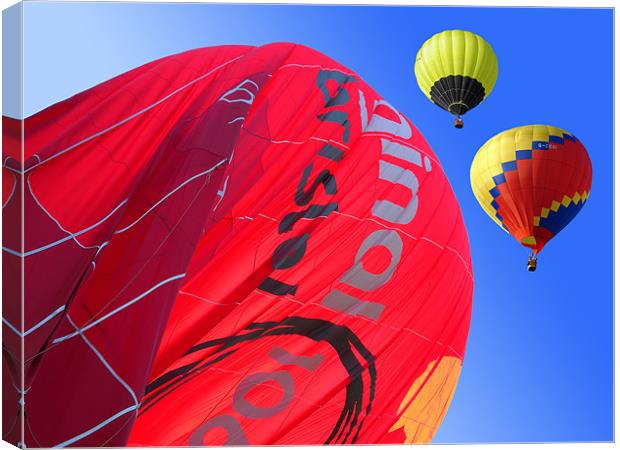 Balloon landing Canvas Print by Peter Cope