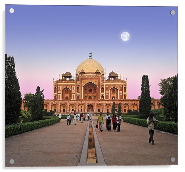 Humayamens Tomb, Delhi, India Acrylic by Peter Cope