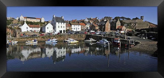 Crail Harbour reflections Framed Print by Peter Cope