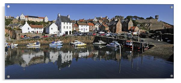 Crail Harbour reflections Acrylic by Peter Cope