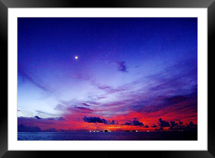 night sky  Framed Mounted Print by Hassan Najmy