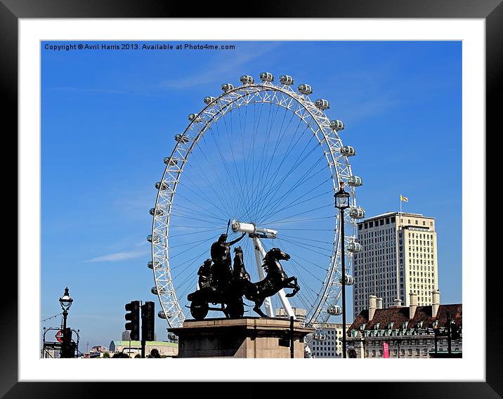 Boadicea supporting the eye Framed Mounted Print by Avril Harris