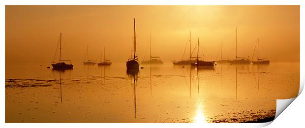 Boats in the Mist Print by christopher darmanin