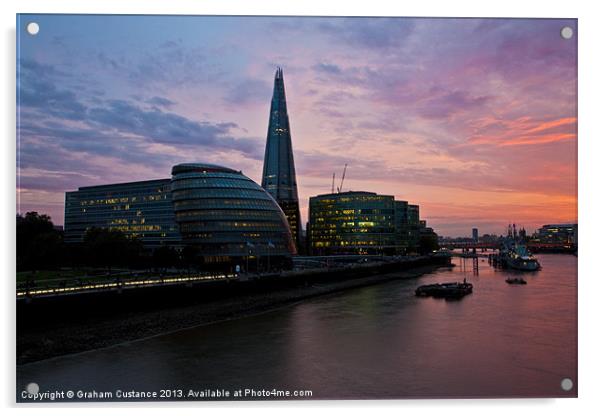 London Sunset Acrylic by Graham Custance