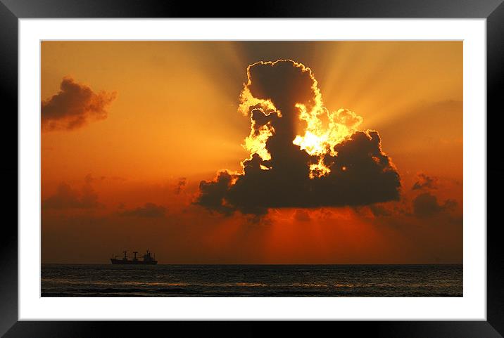 Sun behind the sun Framed Mounted Print by Hassan Najmy