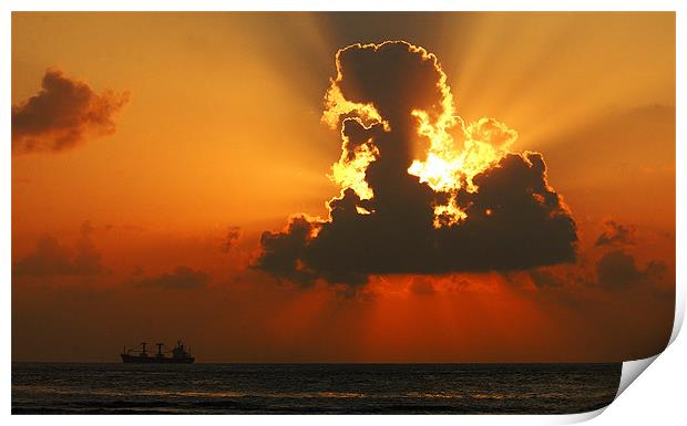 Sun behind the sun Print by Hassan Najmy