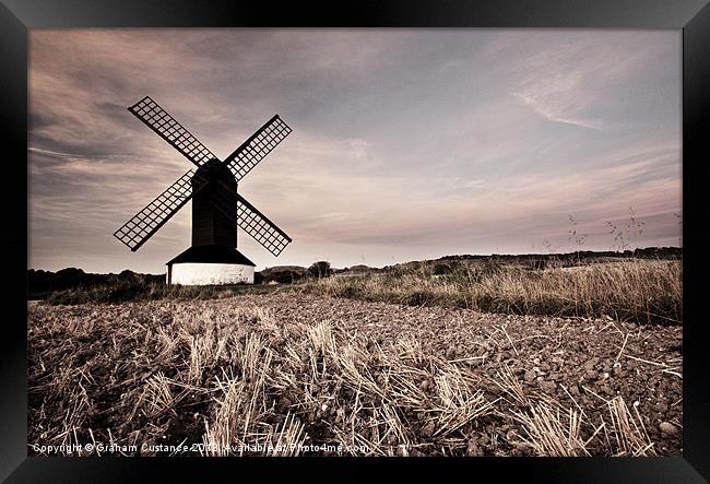 Pitstone Windmill Framed Print by Graham Custance
