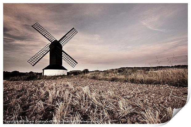 Pitstone Windmill Print by Graham Custance