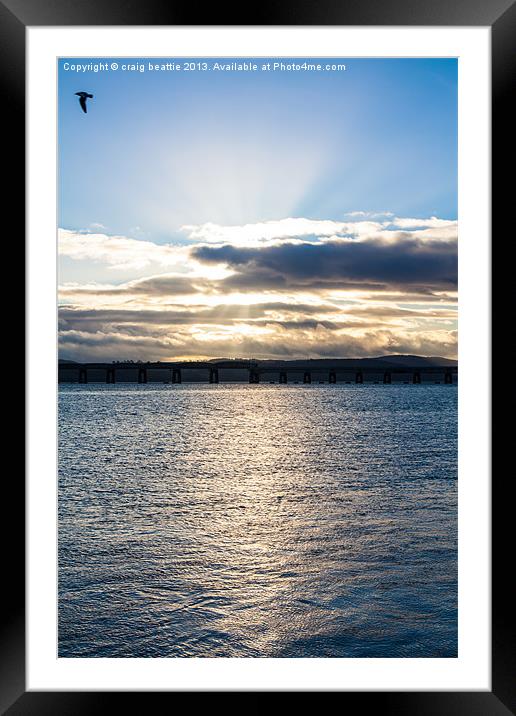 River Tay Sunset Framed Mounted Print by craig beattie