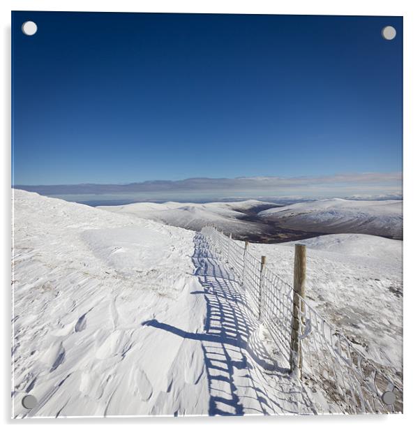 Skiddaw Winter Acrylic by Simon Wrigglesworth