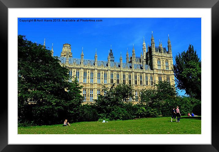 Park View, Palace of Westminster Framed Mounted Print by Avril Harris
