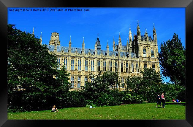Park View, Palace of Westminster Framed Print by Avril Harris