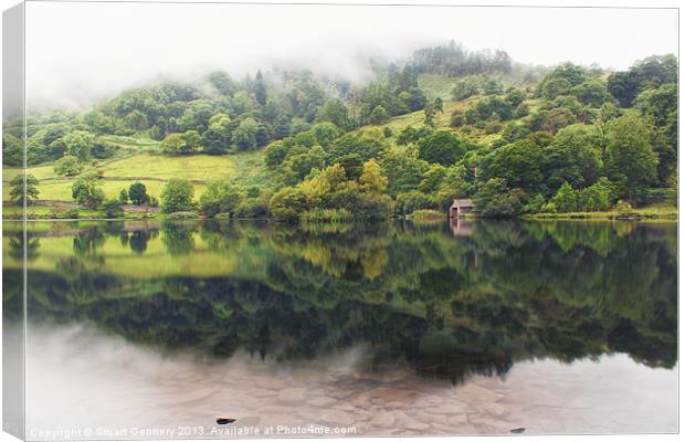 Misty Rydal Water Canvas Print by Stuart Gennery