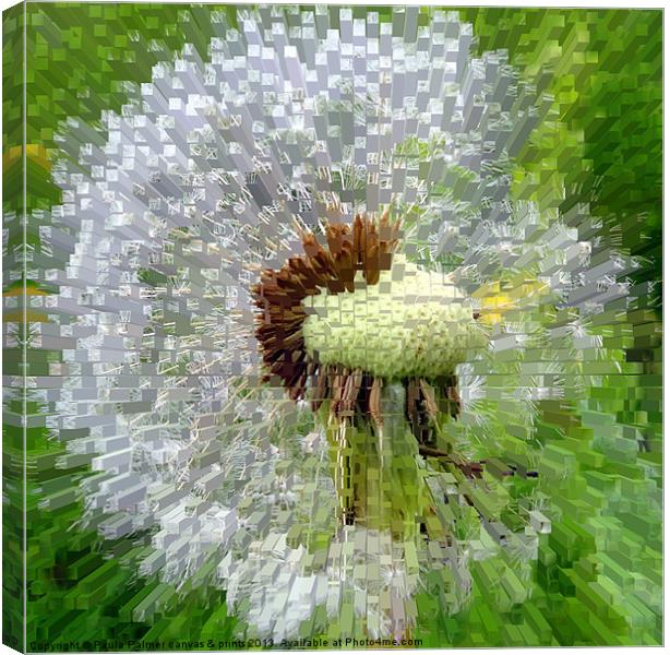 extrusion Abstract dandelion clock! Canvas Print by Paula Palmer canvas