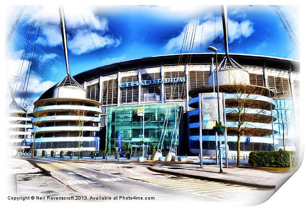 The Etihad Stadium Print by Neil Ravenscroft