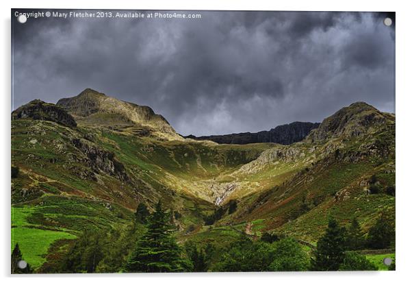 Langdale Pikes Acrylic by Mary Fletcher