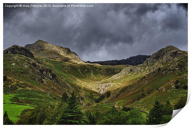 Langdale Pikes Print by Mary Fletcher