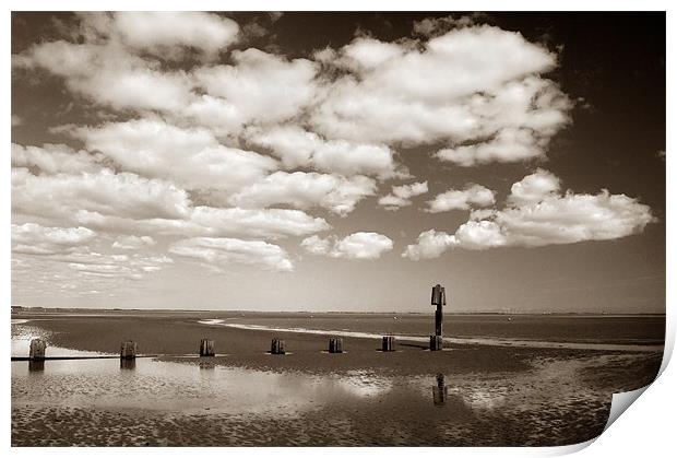 Cleethorpes Beach at Low Tide Print by Darren Galpin