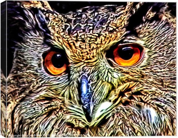 Metallic Owl Canvas Print by Roger Butler