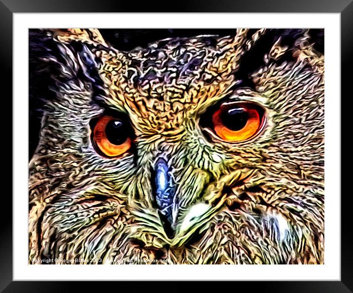 Metallic Owl Framed Mounted Print by Roger Butler