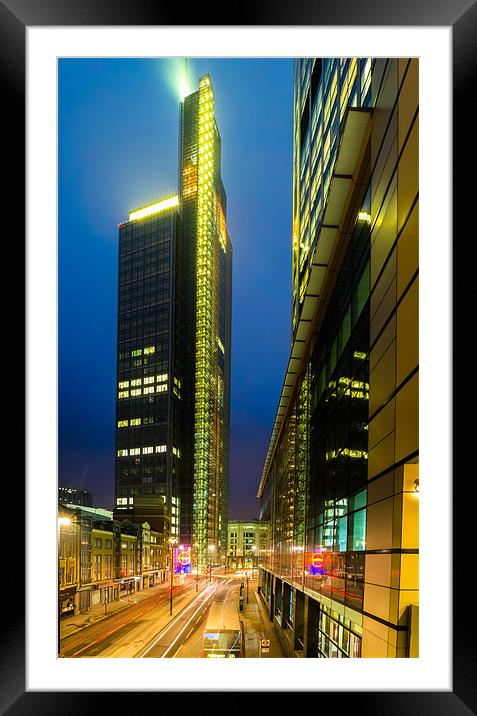 The Heron Tower Framed Mounted Print by peter tachauer