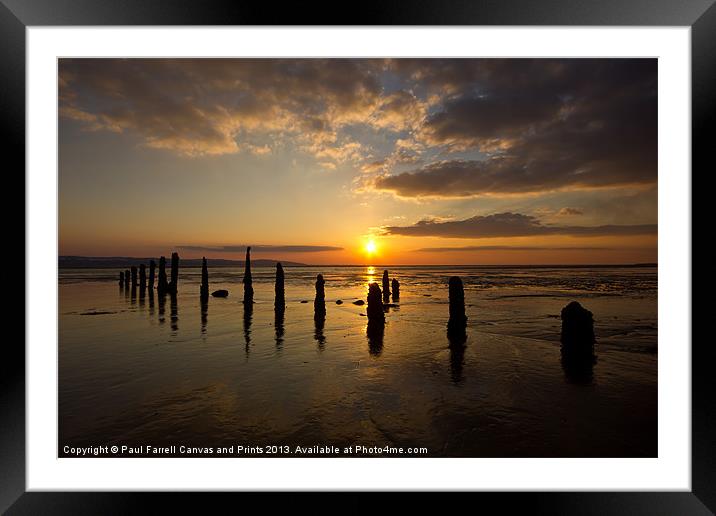Caldy beach sunset Framed Mounted Print by Paul Farrell Photography