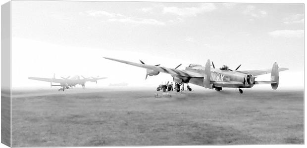 Lancasters on dispersal sketch version Canvas Print by Gary Eason