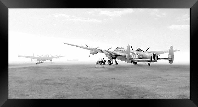 Lancasters on dispersal sketch version Framed Print by Gary Eason