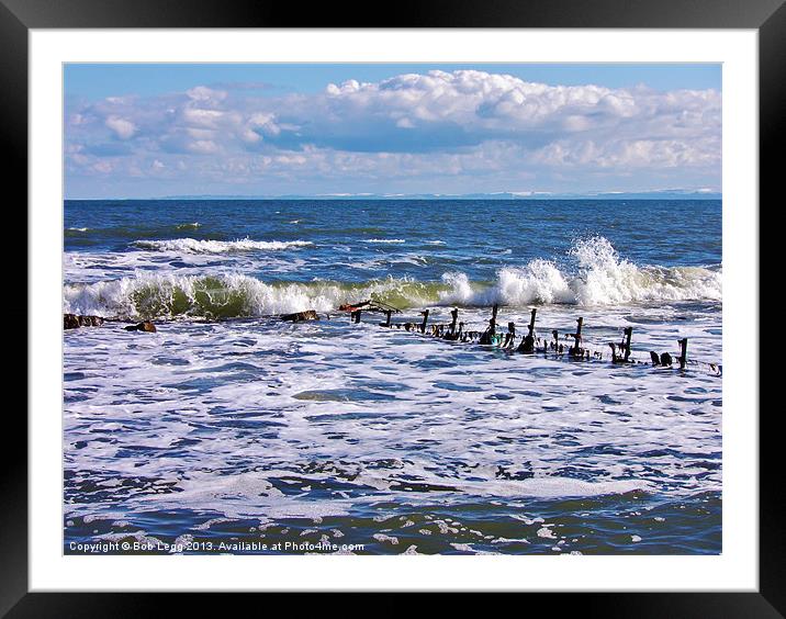 Fencing in the sea Framed Mounted Print by Bob Legg
