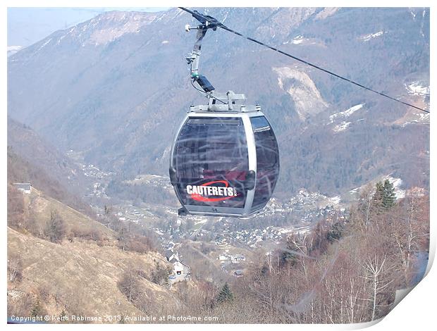 Gondolas in the Pyrenees Print by Keith Robinson