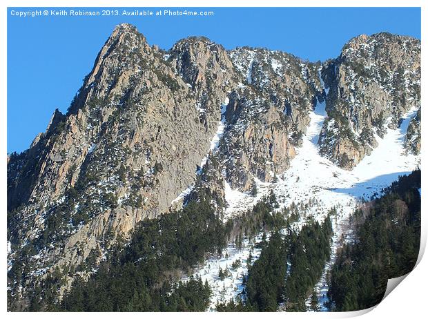 The Pyrenees in March Print by Keith Robinson