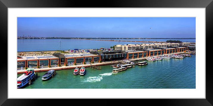 The Busy Port of Venice Framed Mounted Print by Tom Gomez