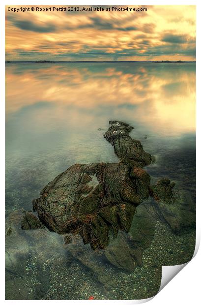 Rock and Sunset Print by Robert Pettitt