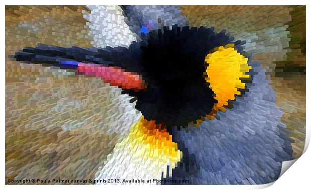 Abstract  King penguin! Print by Paula Palmer canvas