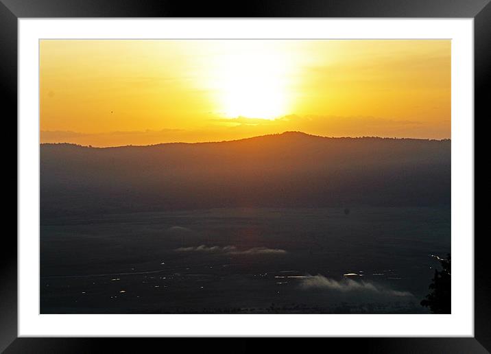 Sunrise over Ngorongoro Crater Framed Mounted Print by Tony Murtagh