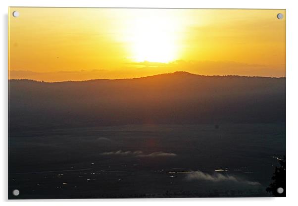 Sunrise over Ngorongoro Crater Acrylic by Tony Murtagh