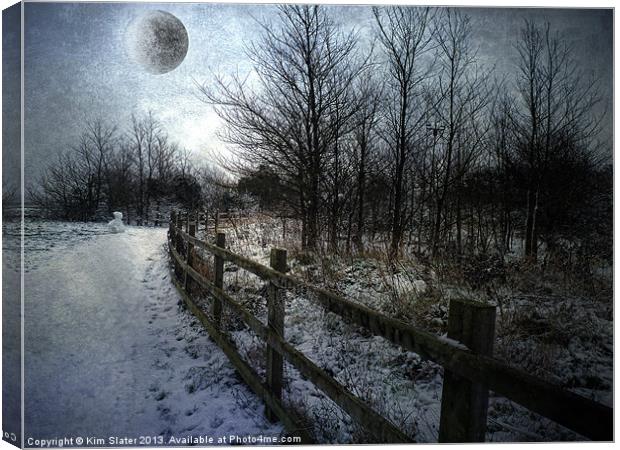 Snow Moon Canvas Print by Kim Slater